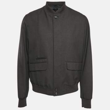 Pre Owned Alexander McQueen Grey Wool Button Front Jacket XXL