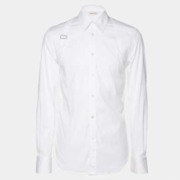 Pre Owned Alexander McQueen White Cotton Harness Shirt XS