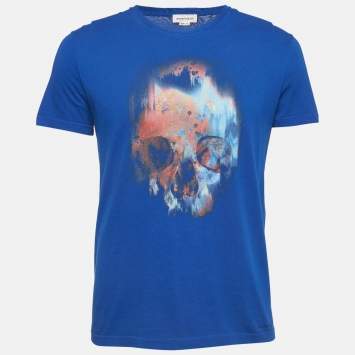 Alexander McQueen Black Signature Print Cotton Short Sleeve