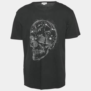 Alexander McQueen Black Skull Print Jersey T-Shirt S