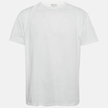 مملوكة مسبقًا Alexander McQueen White Jersey Crewneck T-Shirt M