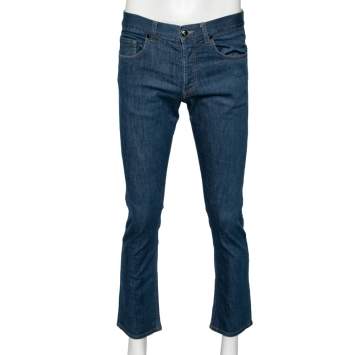 Pre Owned Alexander McQueen Navy Blue Denim Pants XS