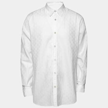 Pre Owned Alexander McQueen White Allover Skull Shirt XL