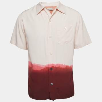 Pre Owned Alexander McQueen Pink Tye-Dye Print Viscose Short Sleeve Shirt M