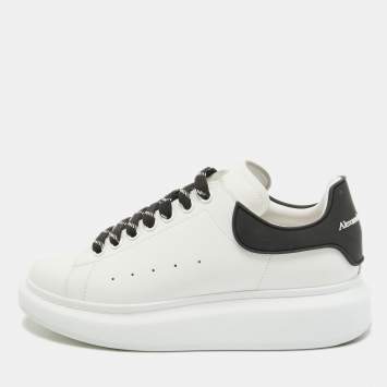 Pre Owned Alexander McQueen White Leather Oversized Lace Up Sneakers Size 42