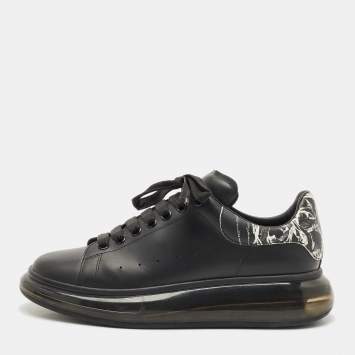 Alexander McQueen Black/White Leather Larry Sneakers Size 43