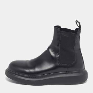Pre Owned Alexander McQueen Size 43 Black Leather Chelsea Boots