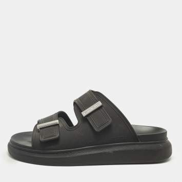 Pre Owned Alexander McQueen Hybrid Size 43 Black Rubber Flat Sandals