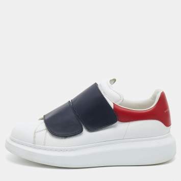 Pre Owned Alexander McQueen Multicolor Leather Oversized Velcro Strap Sneakers Size 41