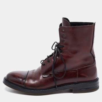 Pre Owned Alexander McQueen Brown Leather Ankle Length Boots Size 41