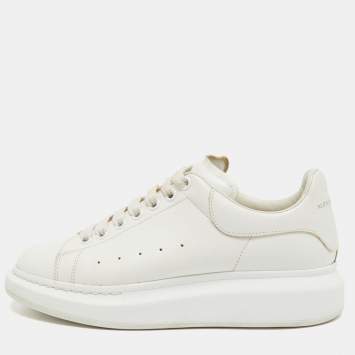 Pre Owned Alexander McQueen White Leather Oversized Sneakers Size 41