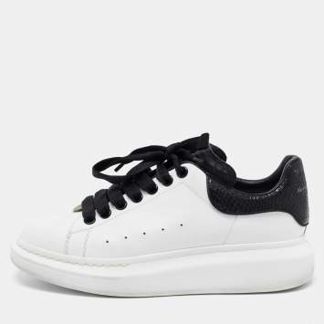 Pre Owned Alexander McQueen White Leather Oversized Sneakers Size 41