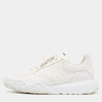 Pre Owned Alexander McQueen White  Leather Oversized Runner Sneakers Size 45