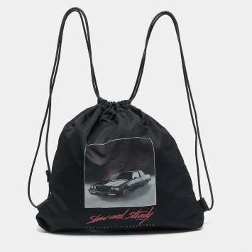 Pre Owned Alexander Wang Black Nylon Slow and Steady Wallie Gym Sack Backpack