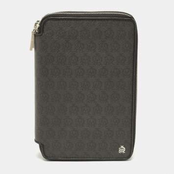 Pre Owned Dunhill Grey/Black Monogram Coated Canvas and Leather Travel Organizer