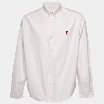 مملوكة مسبقًا قميص أمي ألكسندر ماتيوسي قطن مخطط وردي بأزرار مقاس متوسط - ميديم