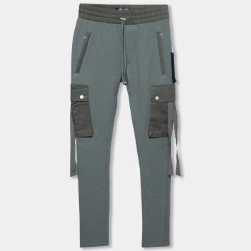 Pre Owned Amiri Military Green Cotton Slim-Fit Cargo Sweatpants XS