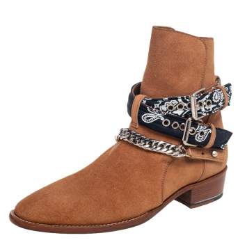 Pre Owned Amiri Brown Suede Wyatt Jodhpur Ankle Boots Size 40