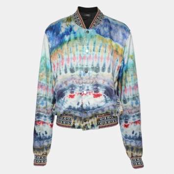 Pre Owned Amiri Multicolor Silk Blend Tie Dye Jacket XXL
