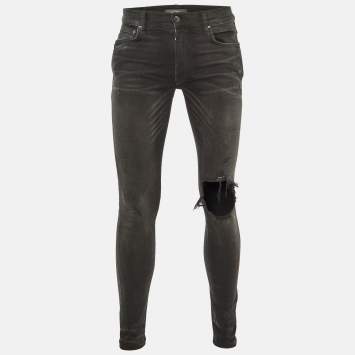 Amiri Black Distressed Denim Slim Fit Jeans XS/Waist 29"