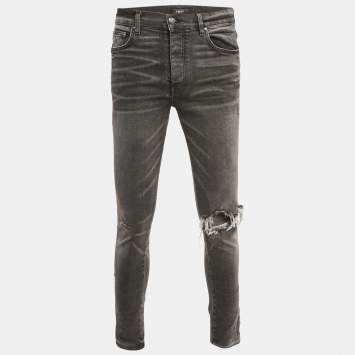 مملوكة مسبقًا بنطلون جينز ضيق دنيم مغسول رمادي إميري مقاس متوسط (ميديم) خصر 32 بوصة