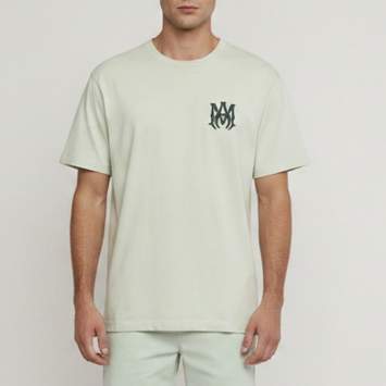 مملوكة مسبقًا Amiri Green MA Core Logo Print Cotton Crewneck T-Shirt XL