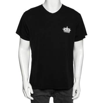 Pre Owned Amiri Black Cotton Logo Printed Crew Neck Short Sleeve T-Shirt S