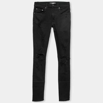Pre Owned Amiri Black Denim Distressed Skinny Jeans S