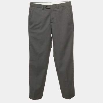Pre Owned Armani Collezioni Dark Grey Wool Trousers S