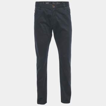 Pre Owned Armani Collezioni Navy Blue Cotton Slim Fit J15 Jeans M