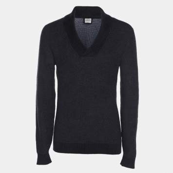 مملوكة مسبقًا Armani Collezioni Blue Wool Blend Sweater M