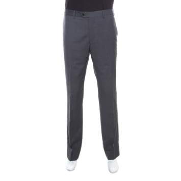 Pre Owned Armani Collezioni Grey Wool Tailored Trousers 4XL 