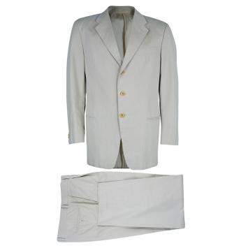 Pre Owned Armani Collezioni Men's Beige Suit L