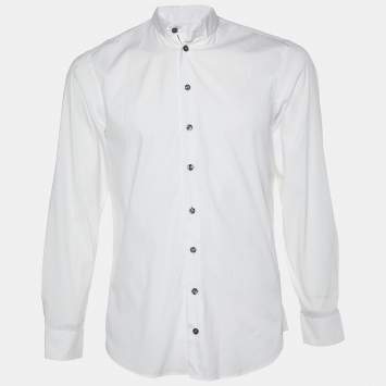 Pre Owned Armani Collezioni White Cotton Long Sleeve Shirt M