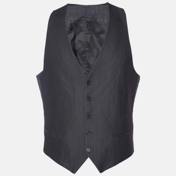 Armani Collezioni Men's Monochrome Tweed Blazer XL Armani