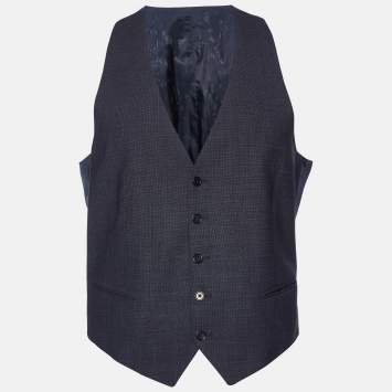 Pre Owned Armani Collezioni Charcoal Grey Wool Vest L
