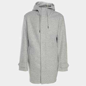 Atpco Grey Wool Blend Hooded Jacket L
