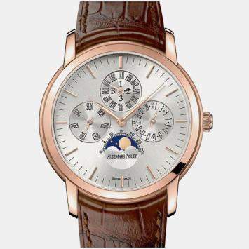 Pre Owned Audemars Piguet Jules 26390OR.OO.D088CR.01 Automatic Silver 18k Rose Gold Men's Wristwatch 41 mm