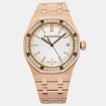 Audemars Piguet Royal Oak 15551OR Automatic White 18k Rose Gold Men's Wristwatch 37 mm