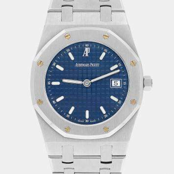 Pre Owned Audemars Piguet Royal Oak 56175ST.OO.0789ST.06 Quartz Blue Stainless Steel Men's Wristwatch 33 mm