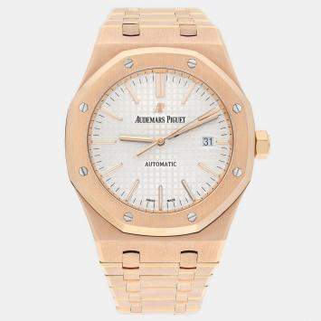 Pre Owned Audemars Piguet Royal Oak 15400OR.OO.1220OR.02 Automatic Silver 18k Rose Gold Men's Wristwatch 41 mm