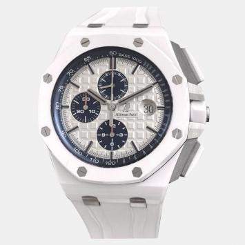Pre Owned Audemars Piguet Royal Oak Offshore White Ceramic Men's Wristwatch 44 mm