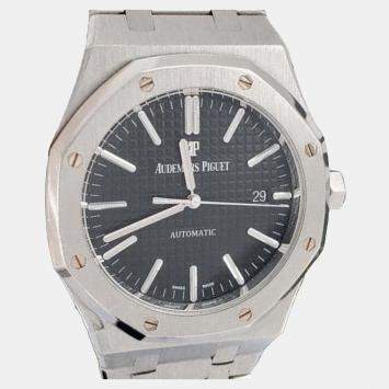 Pre Owned Audemars Piguet Royal Oak 15400ST.OO.1220ST.01 Automatic Black Stainless Steel Men's Wristwatch 41 mm