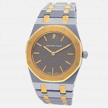 Pre Owned Audemars Piguet Royal Oak 56303SA.OO.0789SA.01 Quartz Grey 18K Yellow Gold Stainless Steel Men’s Wristwatch 33 mm