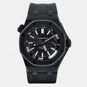 Pre Owned Audemars Piguet Royal Oak 15703ST Automatic Black Stainless Steel Men's Wristwatch 42 mm