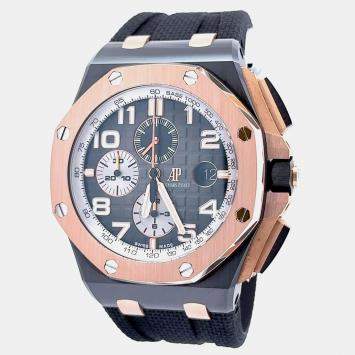 Pre Owned Audemars Piguet Royal Oak Offshore 26405NR.OO.A002CA.01 Automatic Brown 18K Rose Gold Ceramic Men’s Wristwatch 44 mm