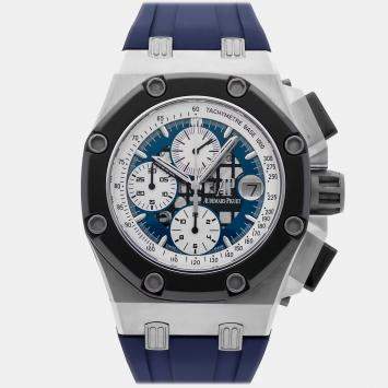 Pre Owned Pre-Owned Audemars Piguet Royal Oak Offshore Rubens Barrichello II 26078PO.OO.D018CR.01 Blue Automatic Platinum Men's Wristwatch 44 mm