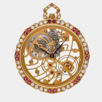 Pre Owned Pre-Owned Audemars Piguet Pocket Watch 5729BA Black Manual Winding 18k Yellow Gold 45 MM