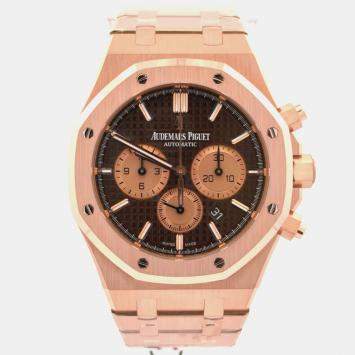 Pre Owned Audemars Piguet Royal Oak Chronograph 26331OR.OO.1220OR.02 Automatic Brown Rose Gold Men's Wristwatch 41mm