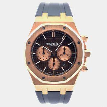 Pre Owned ساعة أوتوماتيكية رجالية أوديمار بيجيه رويال أوك 26331OR.OO.D821CR.01 بنية ذهب وردي 18 قيراط 41 مم